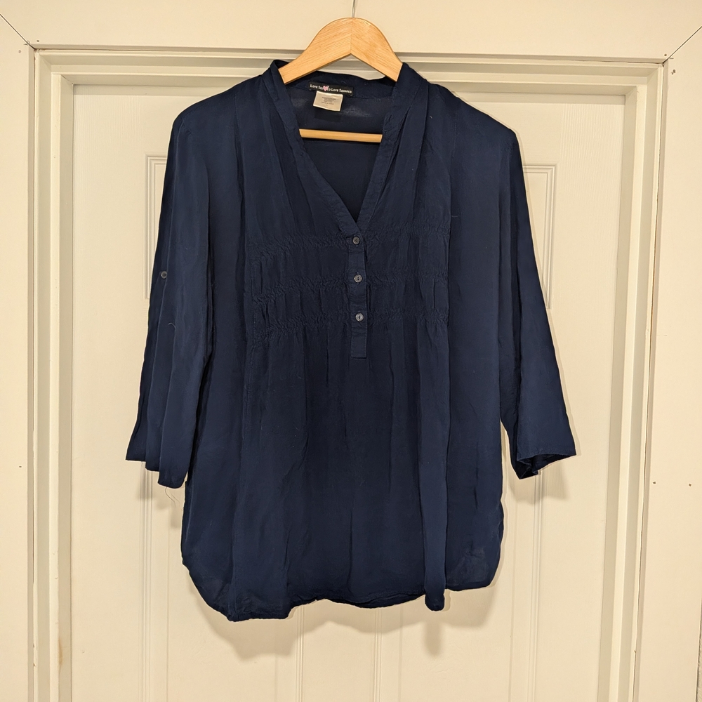 Love Squared Deep Blue Blouse